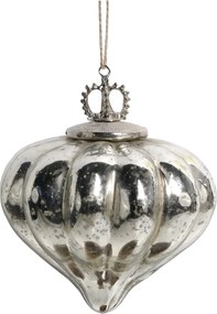Glob vintage din sticlă, cu efect de oglindă veche, H10/D9,5 cm, „Mercury”