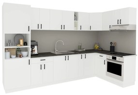 Set Bucatarie Colt Karo haaus V35, Alb, Blat Thermo 28 mm, L 280 x 220 cm
