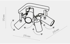 Spot REDO 4xGU10/10W/230V alb