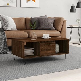 vidaXL Măsuță de cafea, stejar maro, 90x50x36,5 cm, lemn prelucrat