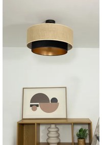 Plafonieră aplicată SARTA, 1xE27/60W/230V, Ø 45 cm, negru/jută