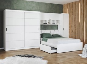 Set dormitor alb pat tapitat - Blanco - Configuratia 21
