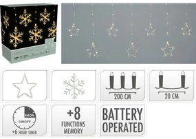 Decorațiune luminoasă pentru exterior Snowflakes,200x60cm, LED, alb cald, temporizator, 8 funcții, 200 cm