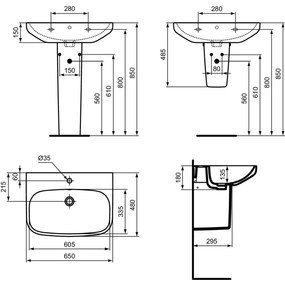 Semipiedestal pentru lavoar Ideal Standard i.Life