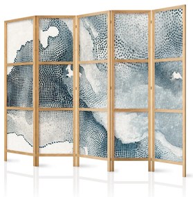 Paravan japonez - Maritime lines - subtle dot patterns in shades of blue
