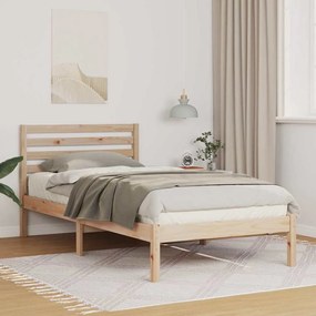 vidaXL Cadru de pat cu headboard Maro 80 x 200 cm Lemn de brad solid