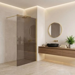 Paravan de dus Rea Flexi Brown / Gold 140