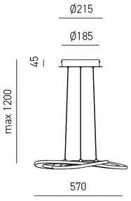 Lustra LED suspendata diametru 57cm YARA 3000K sau 4000K