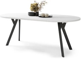 Masă de dining extensibilă ARTUR alb/negru