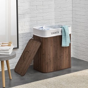 Juskys Cos de rufe din bambus Curly 100 litri, maro