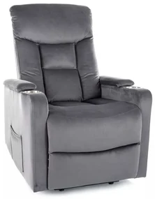 Scaun reclinabil Berville Velvet, gri