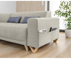 Colțar bej extensibil/cu spațiu de depozitare (cu colț pe partea stângă/în formă de ”L”) Classy Sophie – Miuform