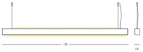 Lustra LED suspendata design liniar Wiley 54+40W
