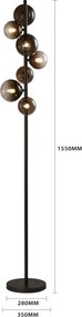 Brilagi - Lampă LED de podea MILLA 7xG9/3W/230V maro/maro fumuriu
