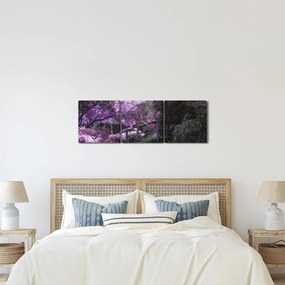 Tablou -cu grădina violetă (cu ceas) (90x30 cm)