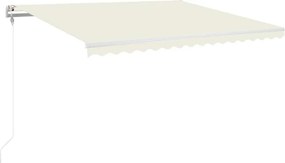 vidaXL Copertină automată cu LED & senzor vânt, crem, 450x350 cm