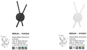Aplica perete LED design modern decorativ Reslin neagra NVL-9100202