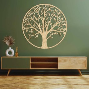 SENTOP | Copacul Vieții din lemn, într-un cerc – decorațiune murală | FORTIS