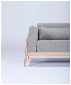 Canapea cu structură din lemn de stejar Gazzda Fawn, 180 cm, gri