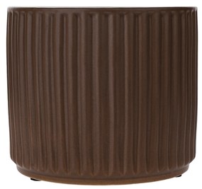 Ghivece de flori din ceramică, set de 2, maro mat, KELSO
