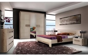 Dulap Tiziano Stejar Antic Si Bej Lucios, 203.4 Cm