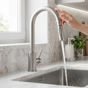 Baterie de bucătărie Rea Fresh Touch Brush Nickel