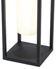 Lampă modernă de exterior neagră cu LED și dimmer solar - Denlu