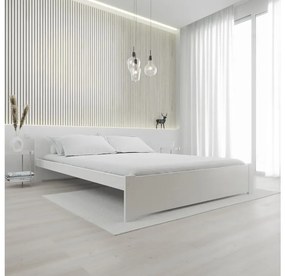 Pat dublu Culoare alb, IKAROS 160 x 200 cm Saltele: Fara saltea, Somiera pat: Cu lamele drepte
