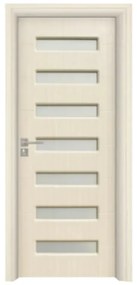 Usa Interior din MDF Novo Doors ND318, Cadru din Lemn Masiv, Geam Sablat, KIT COMPLET, Toc , Manere si balamale incluse (Culoare: Gri, Dimensiune: 80