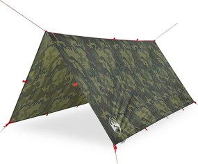 vidaXL Prelată de camping, camuflaj, 366x306 cm, impermeabilă