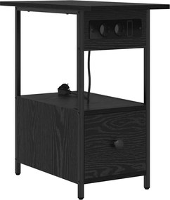 vidaXL Dulap de noapte Stejar Negru 60 x 30 x 61 cm Lemn compozit