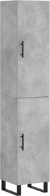 vidaXL Dulap înalt, gri beton, 34,5x34x180 cm, lemn prelucrat