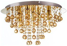 Plafonieră Globo 63040545 LONDON 5xE14/40W/230V d. 46 cm auriu