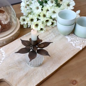 Suport pentru lumanare, din metal, H9cm, Flower