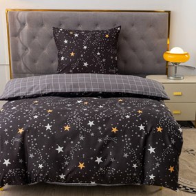 Lenjerie de pat din microfibra flanel STELLAR gri inchis Dimensiune lenjerie de pat: 2 buc 70 x 90 cm | 200 x 220 cm