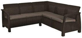 Set de colț de grădină Corfu relax din ratan artificial, maro