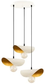 Lustră albă-aurie cu abajur din metal Sivani – Opviq lights