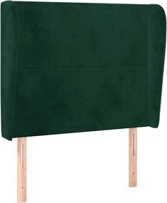 vidaXL Tăblie pat cu aripioare verde închis 93x23x118/128 cm catifea