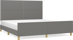 vidaXL Cadru de pat fără saltea, gri închis, 180x200 cm, textil