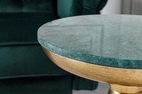 Masuta design industrial Elements 40cm, verde / auriu