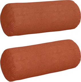 vidaXL Perne Bolster 2 pcs Roșu portocalie Ø 15 x 40 cm