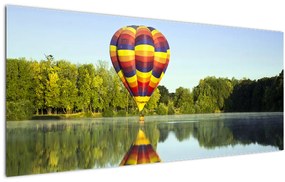 Tablou cu balon cu aer cald pe un lac (120x50 cm), în 40 de alte dimensiuni noi