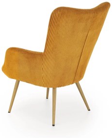 Fotoliu Amaro velvet mustariu H97 cm