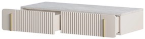 Masuta de toaleta suspendata Malmi 100 cm cu sertare - cashmir / crema bianca / gold