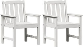 vidaXL Scaun de dining pentru grădină. 2 pcs Alb 65,5 x 59 x 88 cm