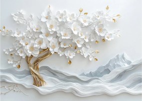 Tablou pe sticlă – Arborele vieții 3D elegant (70x50 cm)