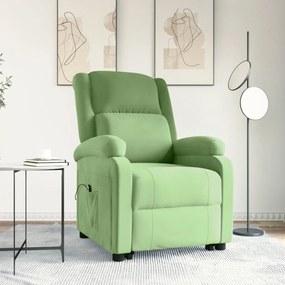 3124828 vidaXL Fotoliu rabatabil cu ridicare, verde deschis, catifea