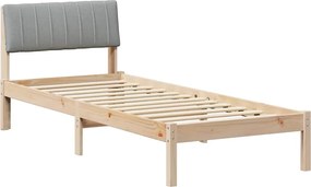 vidaXL Cadru de pat Maro și gri deschis 80 x 200 cm Lemn masiv de pin