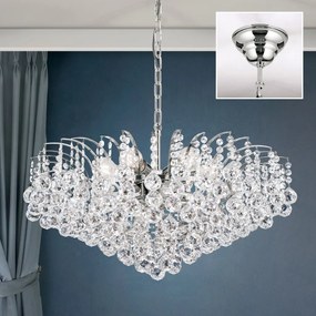 Candelabru cristal Asfour design lux KRISTALL KLASSISCH 10L chrome plated/clear