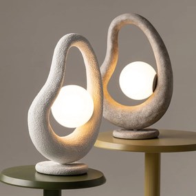 Veioza, Lampa de masa din Polirasina, Gri, Opus
